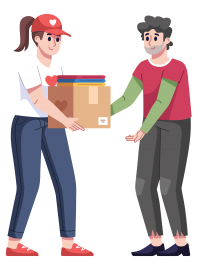 PERSON HANDING DONATION