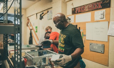 Volunteer at Recycling Bench