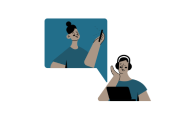 People talking online to each other over video chat