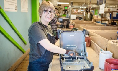 Volunteer at Recycling Bench